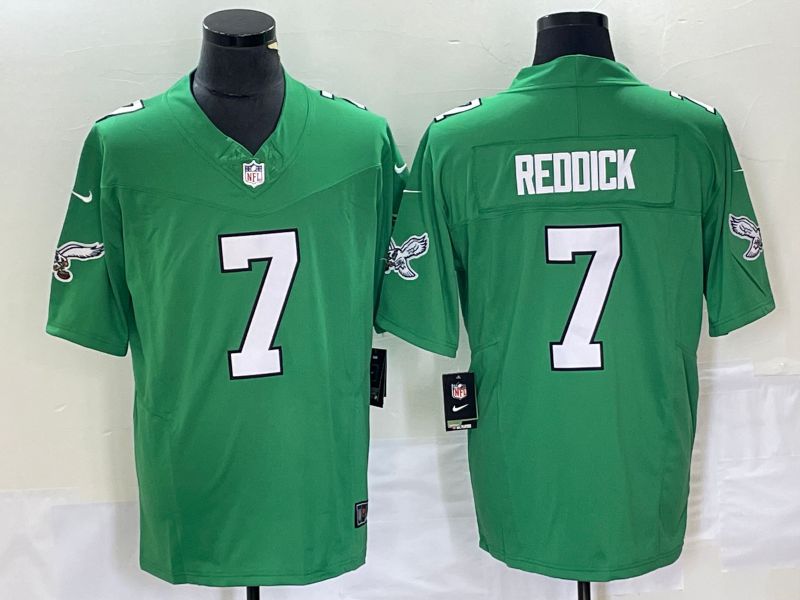 Men Philadelphia Eagles 7 Reddick Green Nike Throwback Vapor Limited NFL Jersey